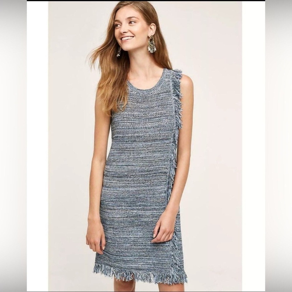 Anthropologie Holding Horses Textured Fringe Sleeveless Knit Dress‎ Medium